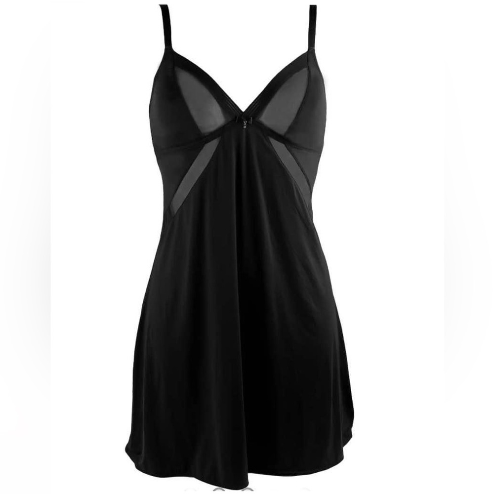 NWT Black Silky Chemise, Size US 14